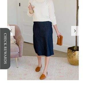 Modest denim skirt with elastic waistband!